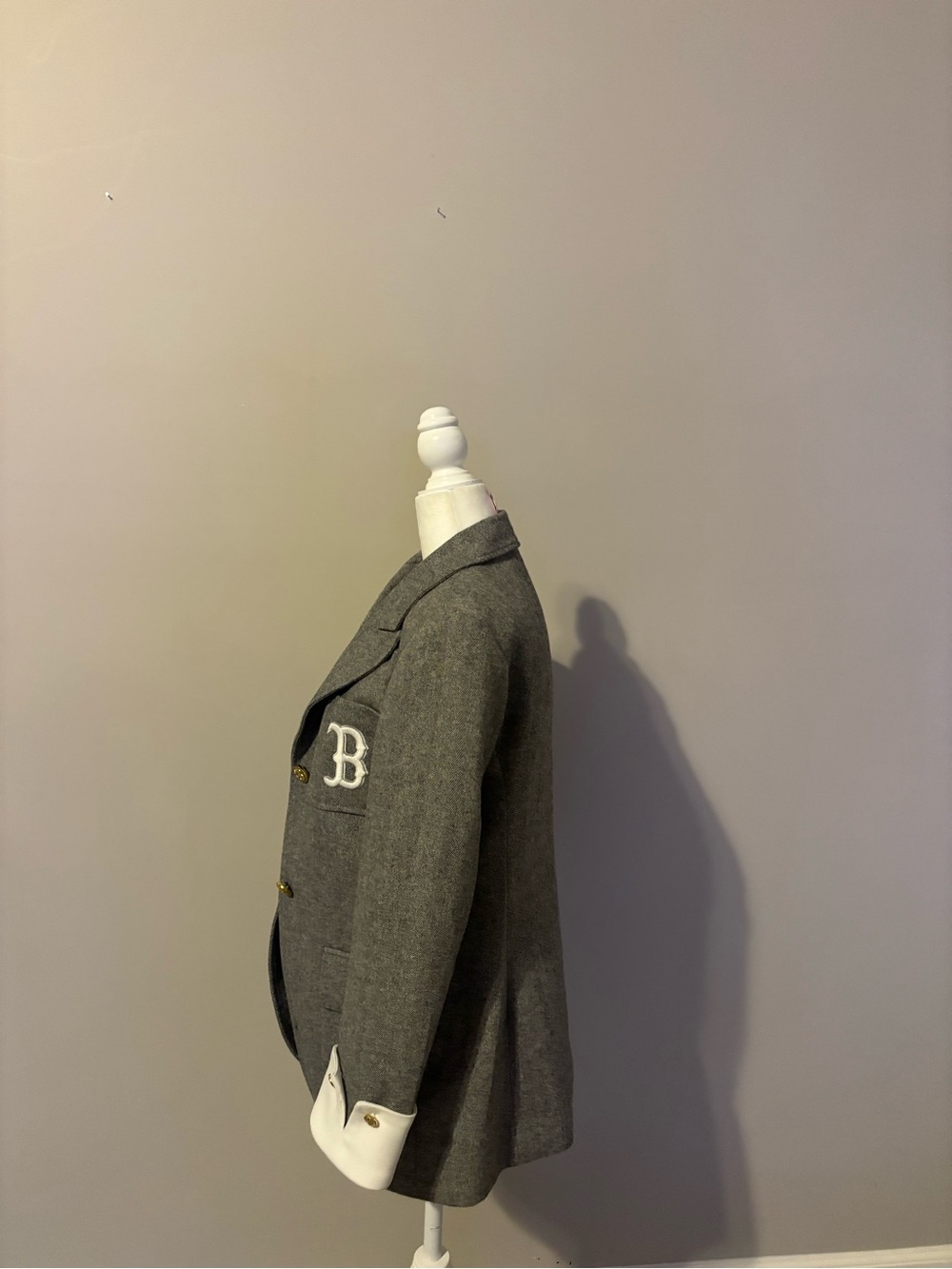 Size M - BALMAIN grav herringbone blazer - Picture 3 of 5